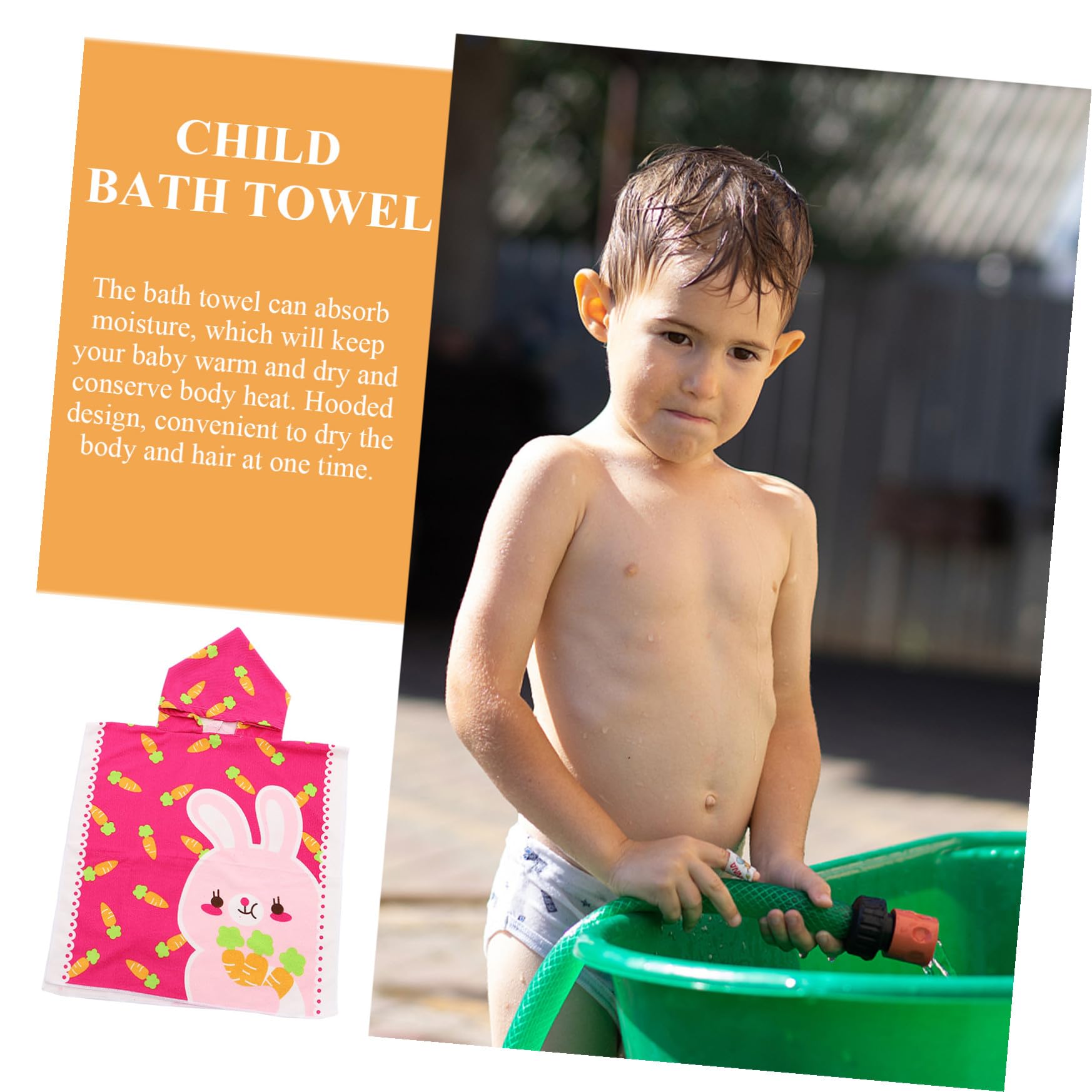 Cabilock 3 Pièces Peignoir pour Enfants Cape Serviette Peignoir De Bain Piscine Cape De Bain À Capuche Peignoirs De Bain pour De Toilette Peignoir À Capuche Fibre