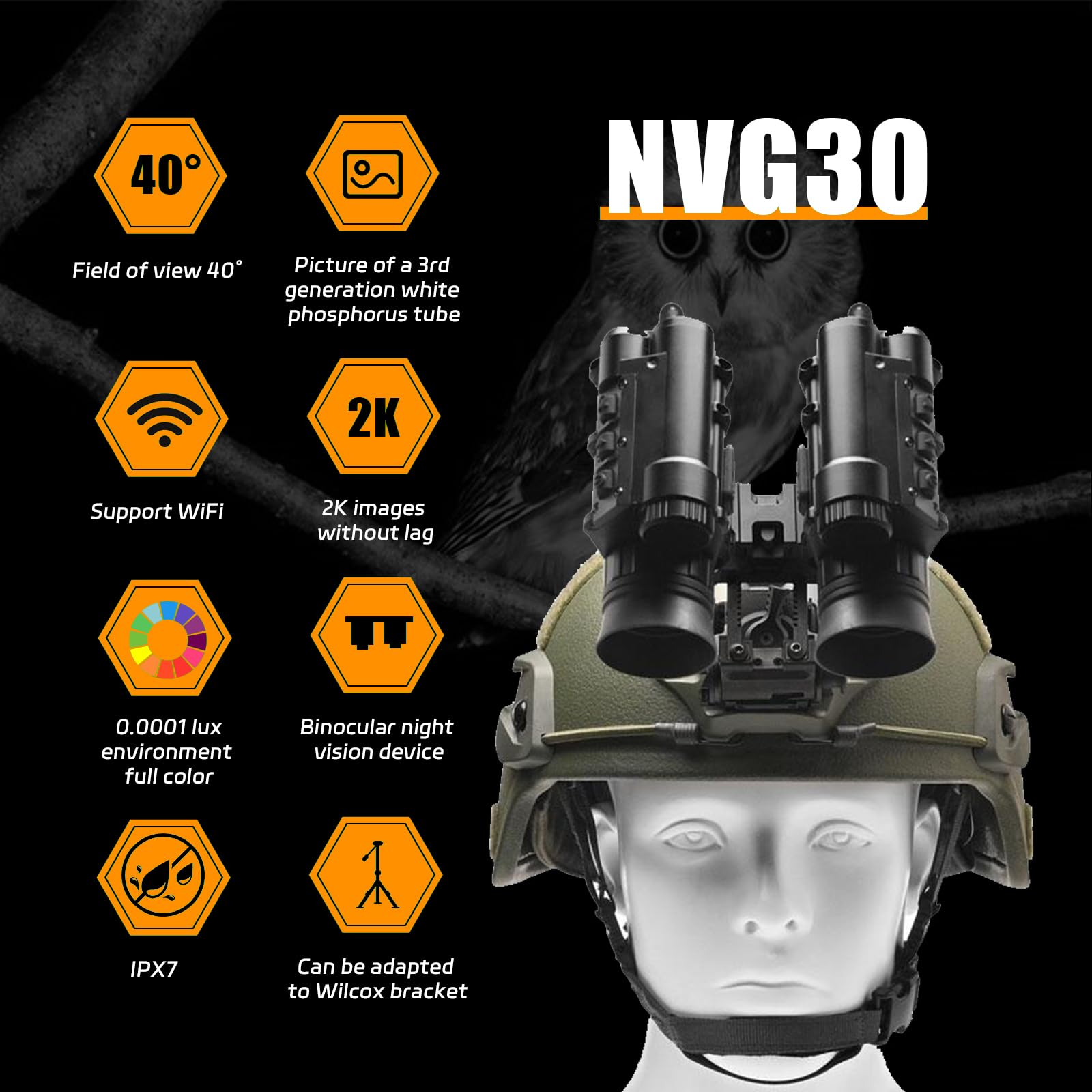 Amazon.co.jp: HUVIOVED NVG30 ナイトビジョン単眼ヘッド