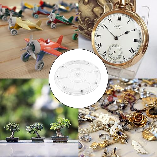 Miniatura 6 de Jersvims - 2 platos giratorios acrílicos de 6 pulgadas, organizador giratorio transparente para cocina, despensa, gabinete, escritorio, especias,