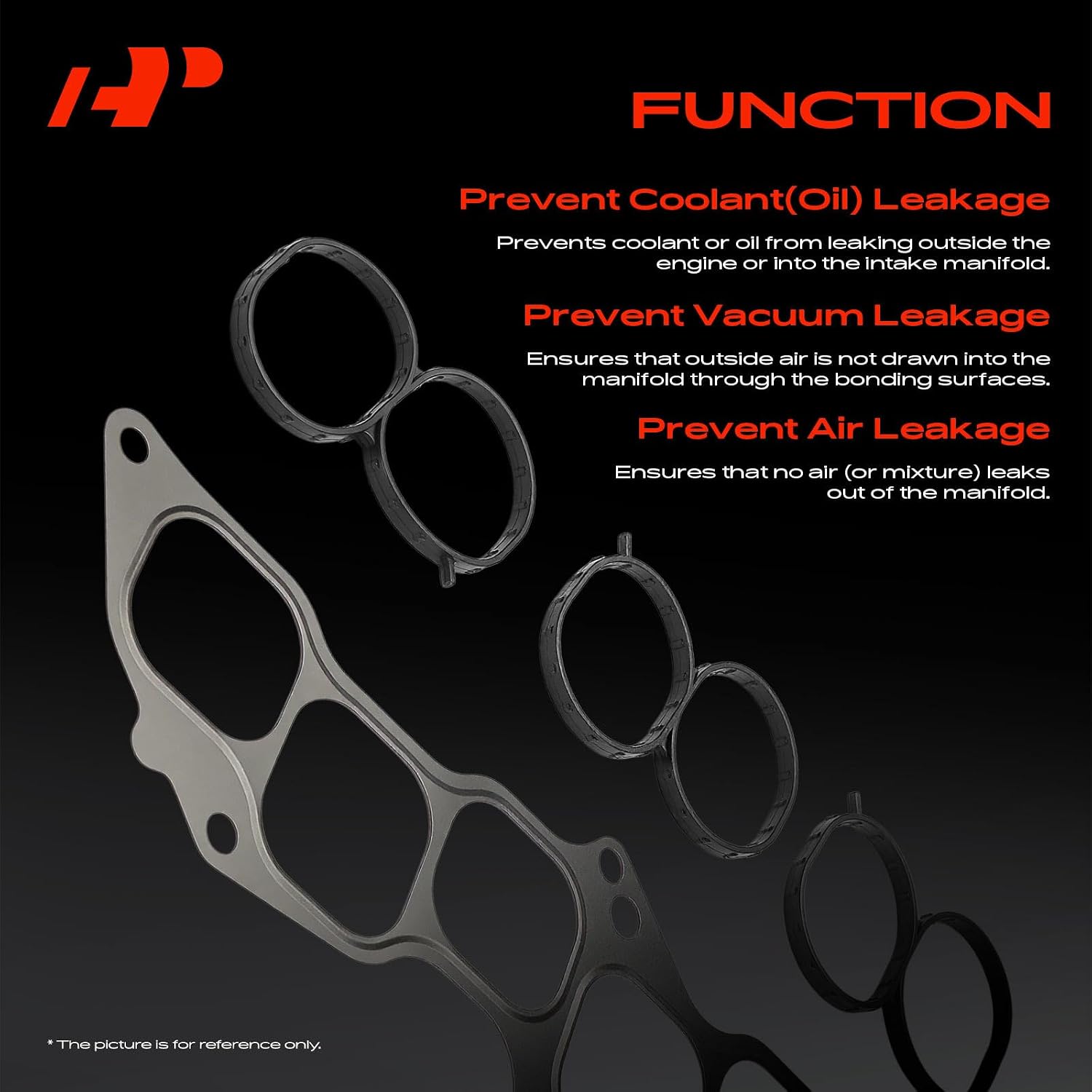 A-Premium Upper Fuel Injection Plenum Gasket Set Compatible with Hyundai Sonata 2006-2010, Santa Fe 2007-2009, Genesis, Azera, Veracruz, Entourage, Genesis Coupe & Kia Sorento, Sedona, Amanti