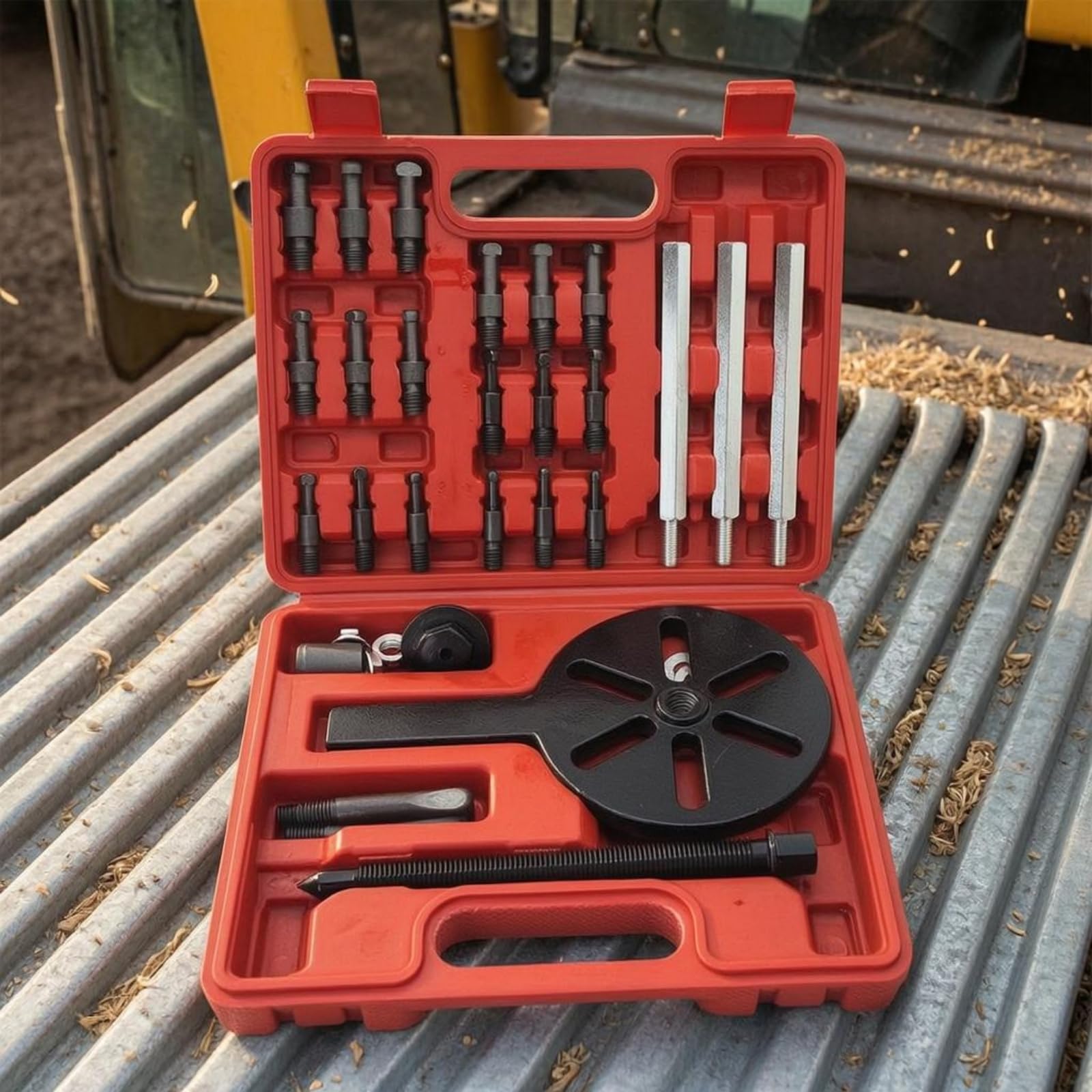 Gralara Estrattore Cuscinetti a 3 Braccetti Filettato Utensile Officina in Metallo per Manutenzione Meccanica, 18 E 1 Estrattore Universale Fosfato Grigio Con Gancio
