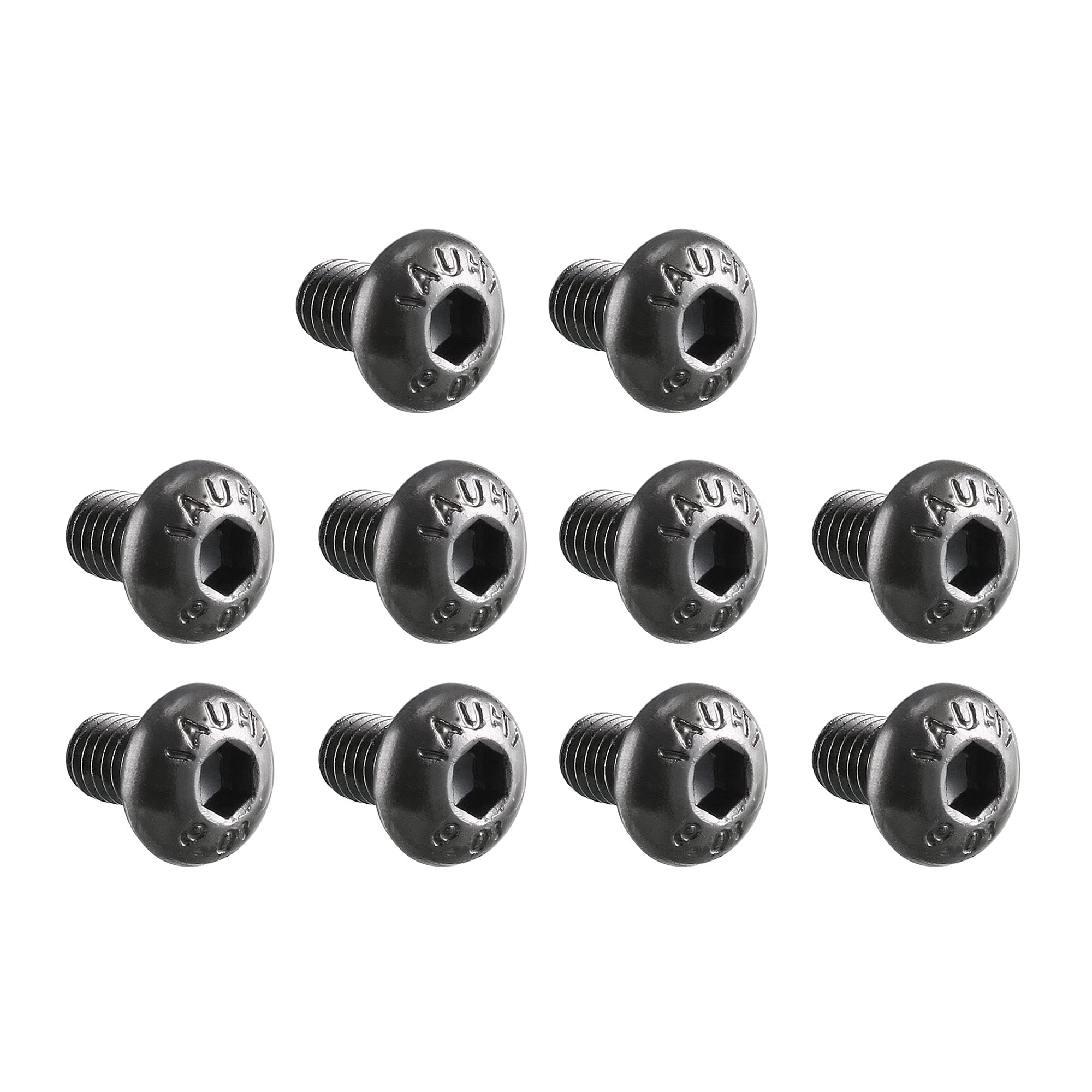 Unifizz M3x5mm Alloy Steel Button Head Hex Socket Cap Screw Bolt 100pcs, Black, M3 x 5mm