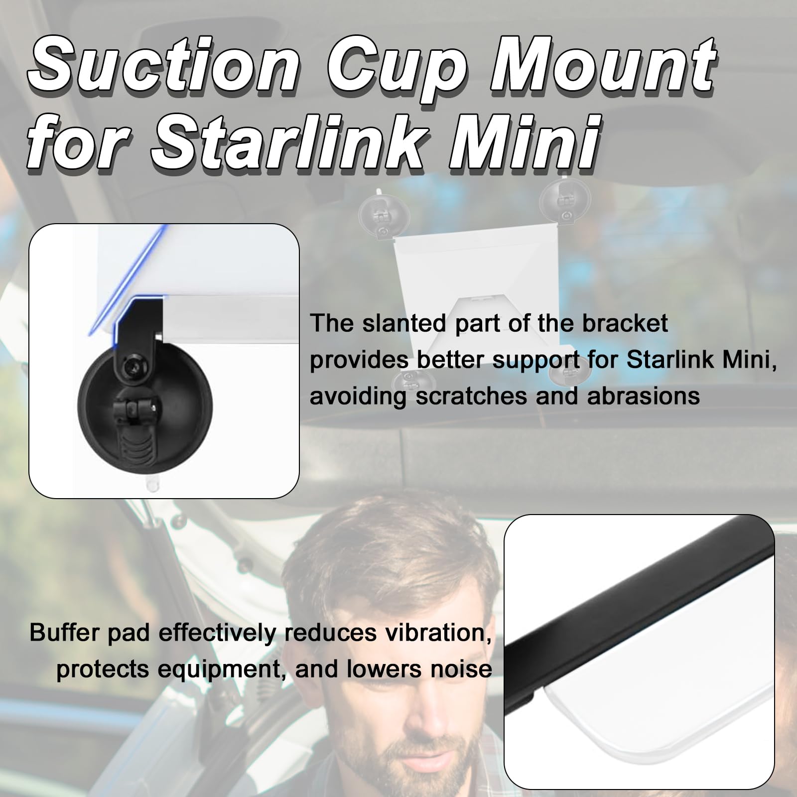 Mwin Starlink Mini Autohalterung - Starke Saugnapfhalterung Für Wohnmobile