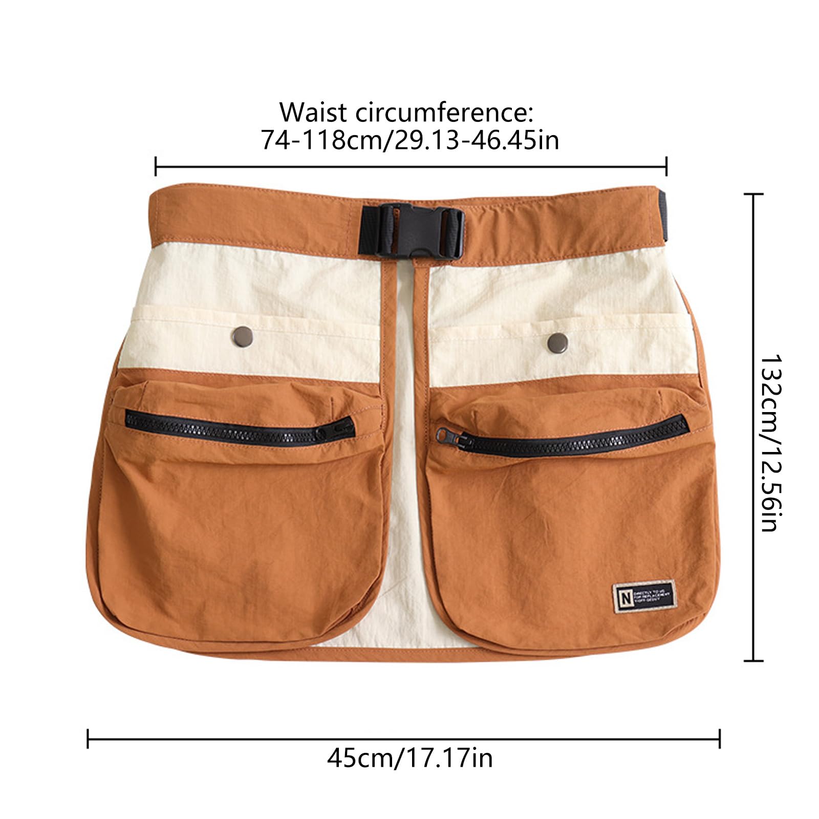 Generous Adventure Riñonera con cierre de cremallera y diseño ergonómico, bolsas deportivas para senderismo, ciclismo y entrenamiento, bolsa impermeable, Blanco y marrón, Mass Beauty