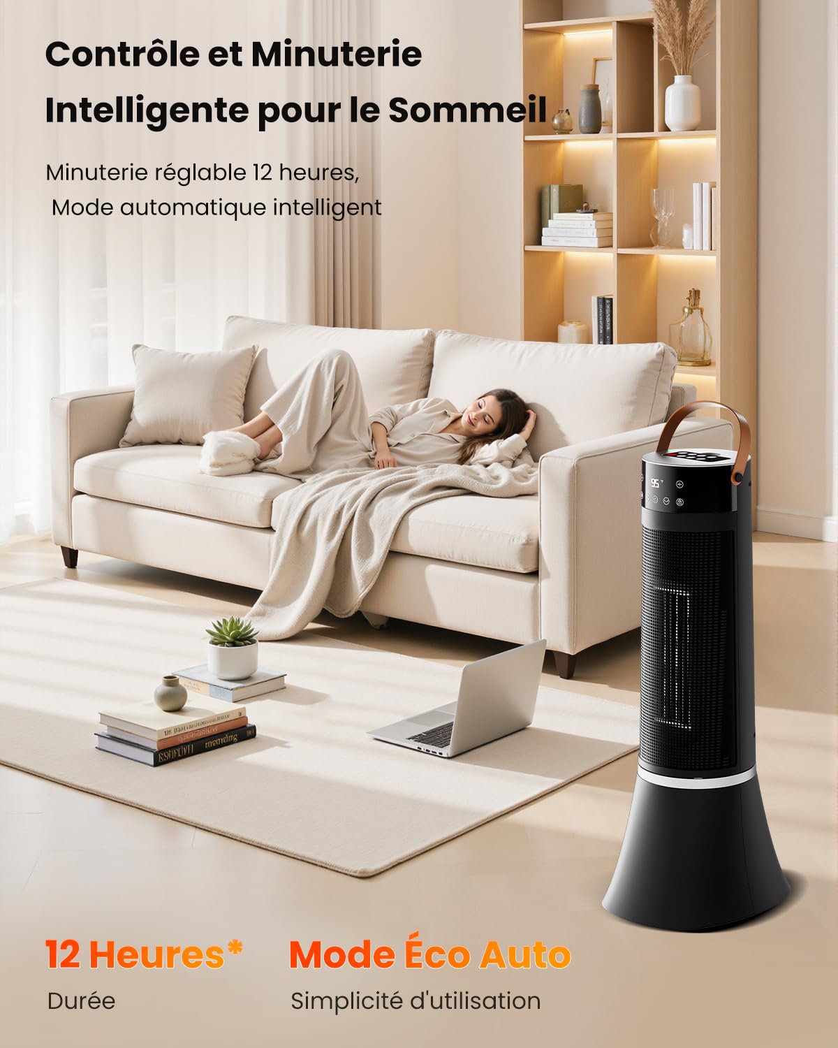 Chauffage d'appoint Electrique Radiateur Soufflant Silencieux 2000W