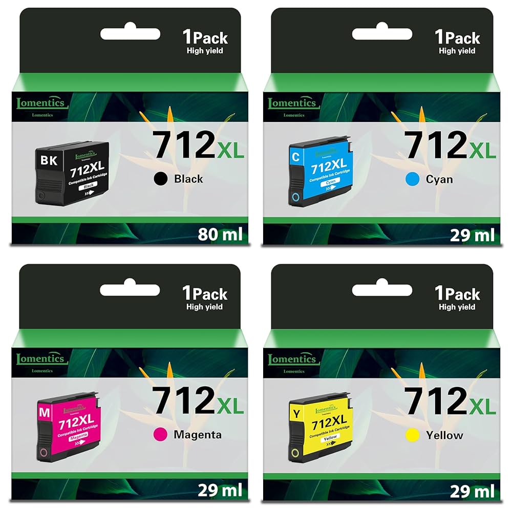 HP 712B ブラック , 712 シアン , マゼンダ , イエロー Remanufactured HP 712 4-Pack Ink Cartridges | Swift Ink