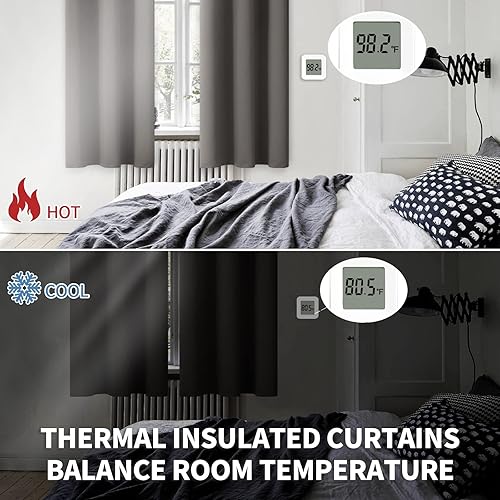 Miniatura 4 de BGment Cortinas opacas para dormitorio, con aislamiento térmico, con ojales, para oscurecer la habitación, cortinas para sala de estar, juego de 2