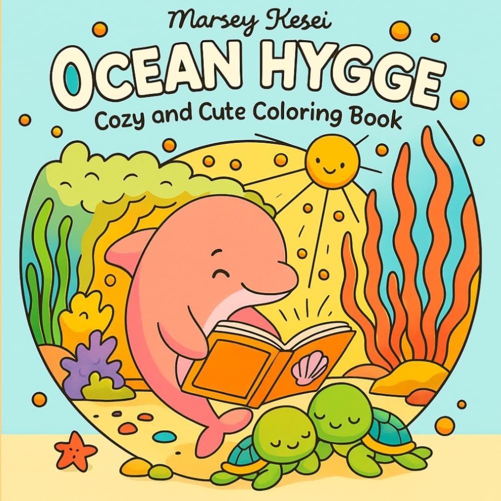OCEAN HYGGE: Coloring Book for Adults and Teens Featuring Ocean Life of Cozy Hygge Characters with Adorable Sea Animals and Mermaids, Cozy and Cute Drawings for Relaxation (Ocean Hygge)