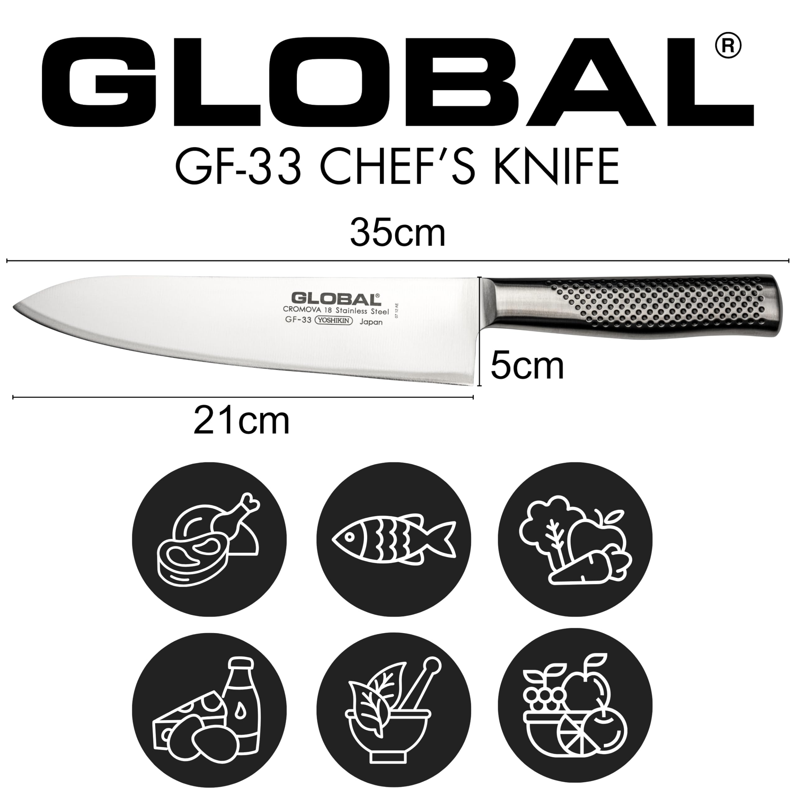 Amazon.co.jp: グローバル 牛刀 GFシリーズ GF-33 : ホーム＆キッチン