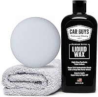 CAR GUYS Liquid Wax: Polymer Sealant with Carnauba Shine, Easy Apply Long-Lasting Car Protection 8oz Kit