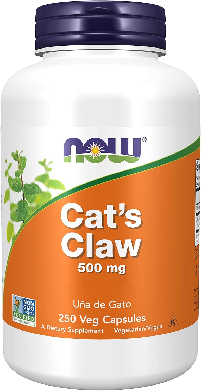 Now Foods, Cat's Claw (Cat's Claw Bark), 500mg, 250 Vegan Capsules, Lab