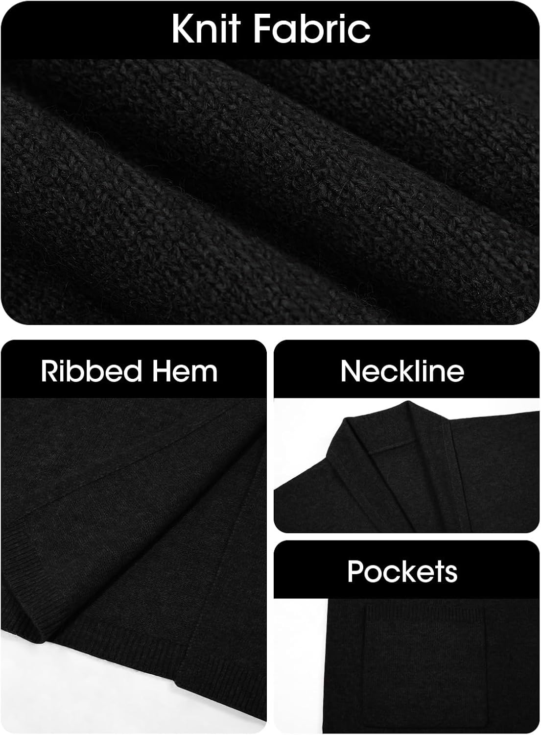 Saodimallsu Womens Extra Long Cardigan Sweaters Oversized Chunky Knit Open Front Long Sleeve Casual Duster Coat with Pockets - Image 6