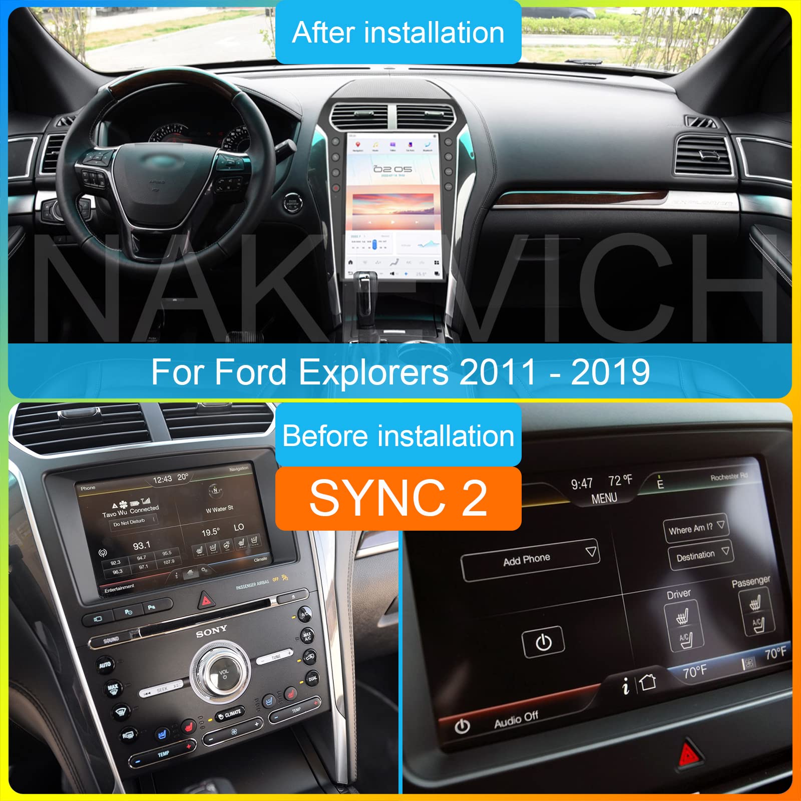 ford explorerアンドロイドナビ 14.4 インチ画面 ジャンク品 【公式通販】