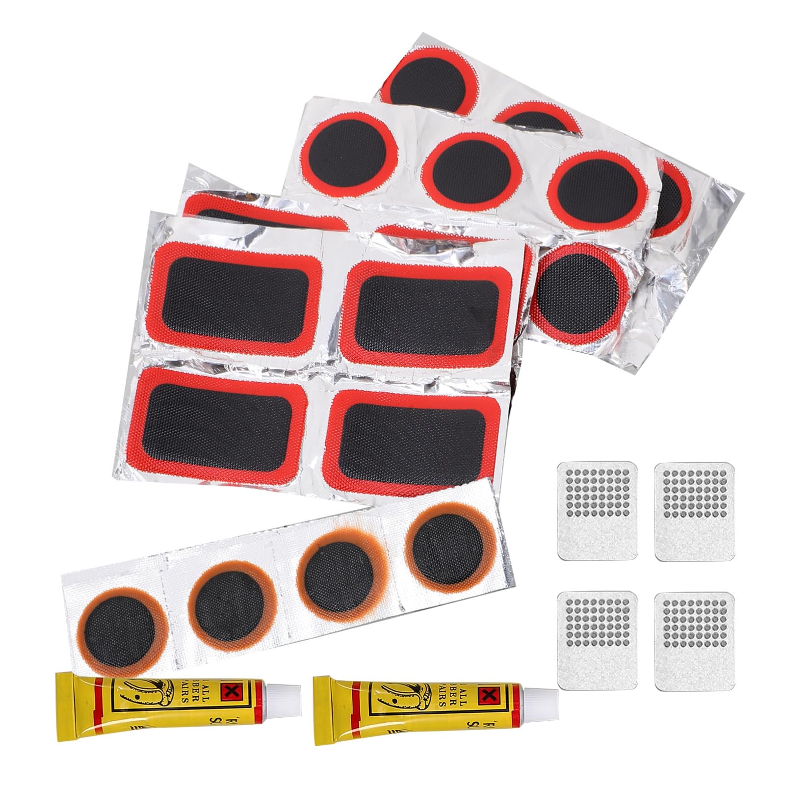 HANABASS 1Set Bicycle Tire Repair Patch Kit Self Adhesive Puncture Repair Tools for Mountain and Road Bikes Durable Easy to Use Bike Supplies