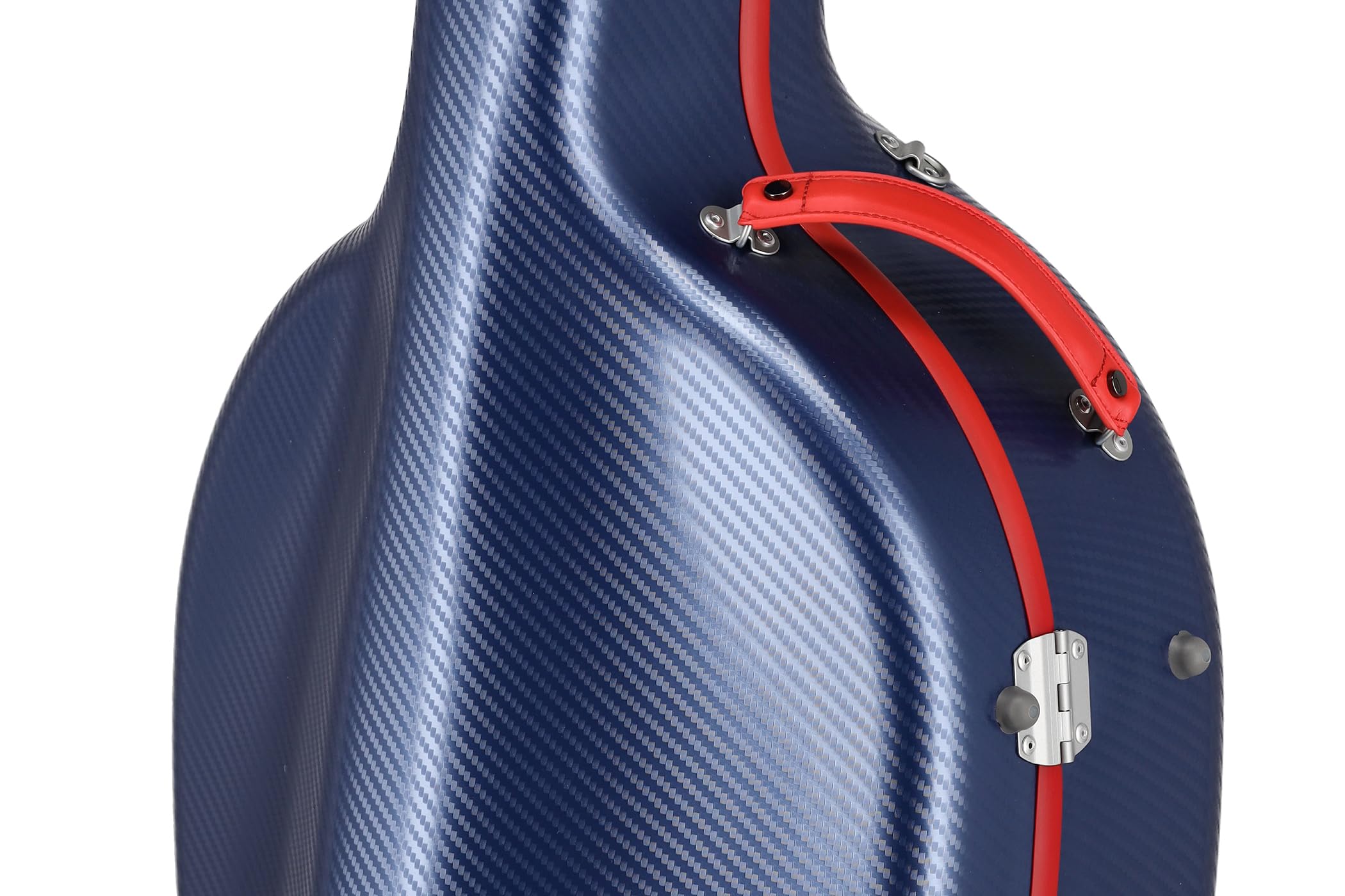 GEWA Celloetui FUN Series Polycarbonat 4/4 Blau/Rot, Innenausstattung schwarz, 2 abnehmbare Rucksackriemen, Zubehörtasche, gepolsterte Schwebelagerung, zusätzlicher Seitengriff