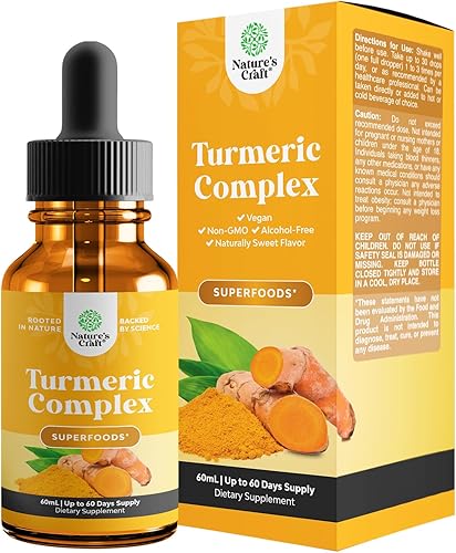 Gotas líquidas de cúrcuma orgánica para adultos, curcumina líquida de cúrcuma con pimienta negra, canela y jengibre para digestión de