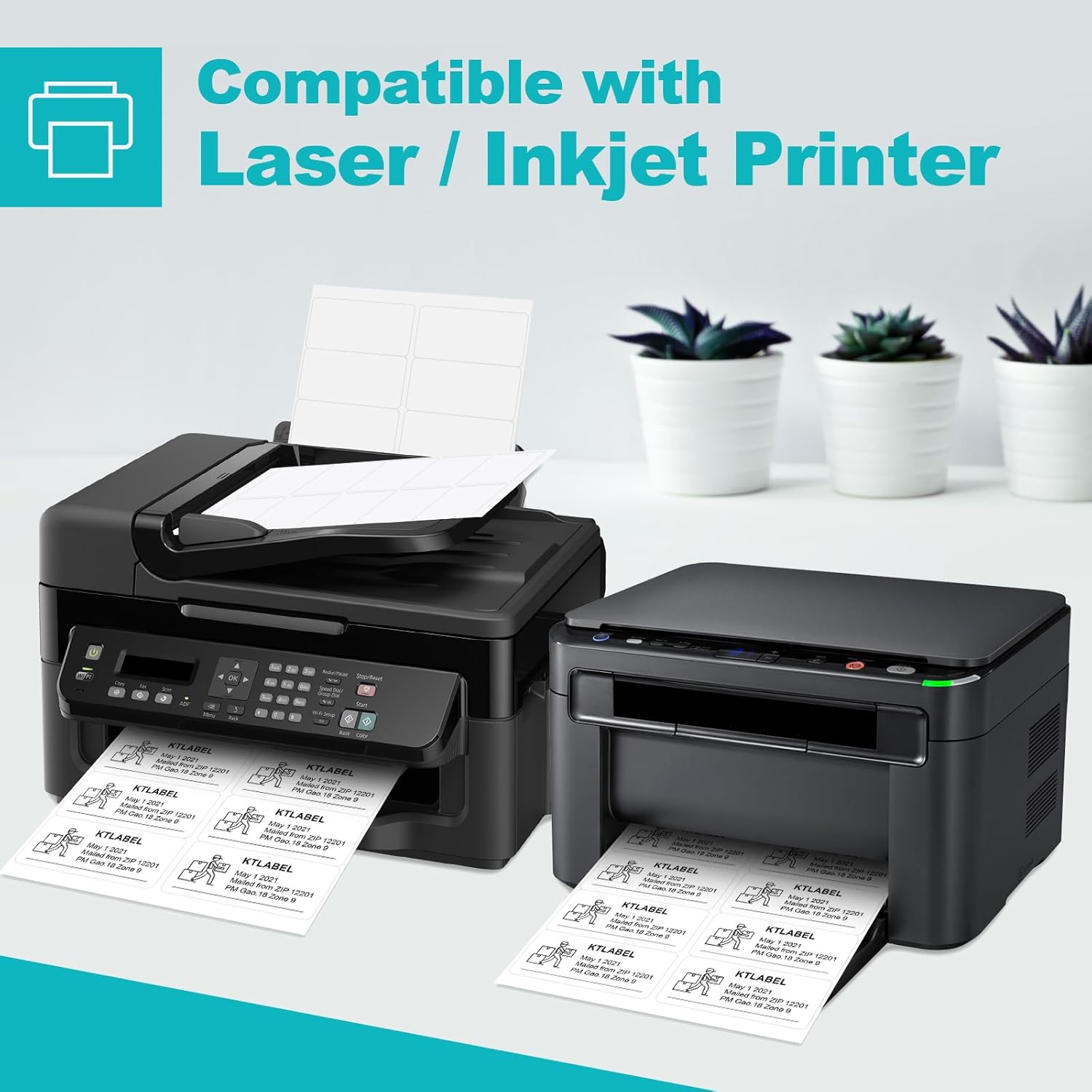 (10 Up 5,000 Pcs) 2"x4" Shipping Address Labels for Laser & Inkjet Printers,500 Sheets Permanent Adhesive 10 per Page Shipping Labels, 1/10 Page Stickers, 10 Labels per Sheet