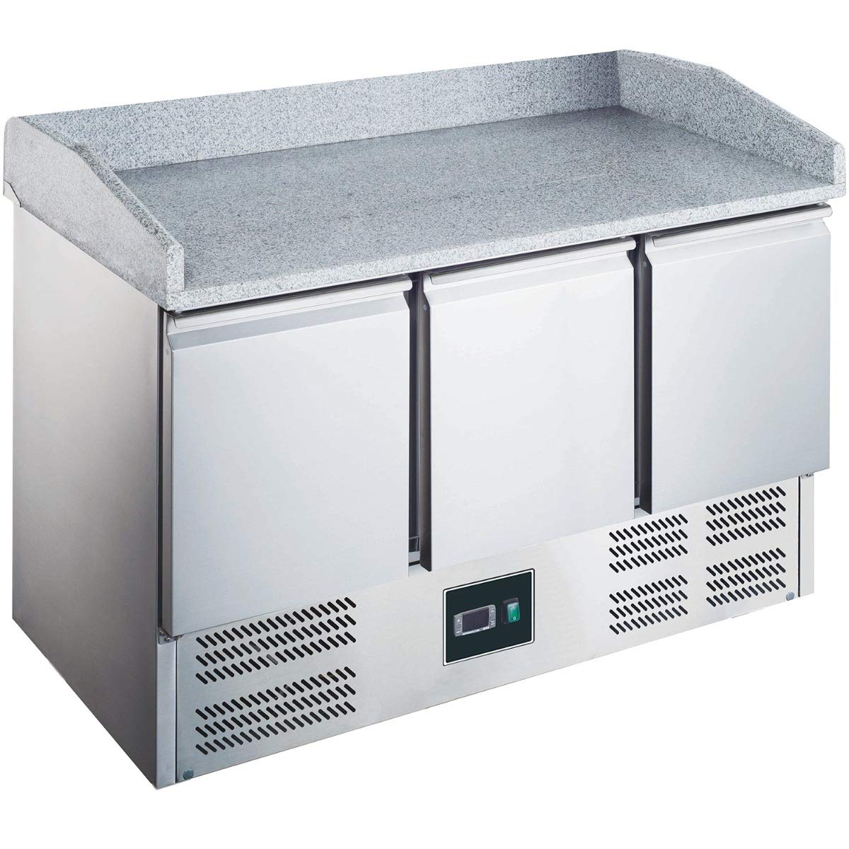 ZORRO - Pizzatisch ZS 903 PZ - 3 Türen - Kühltisch mit Granitplatte und Aufkantung - Salatkühlung - Gastro Belegstation