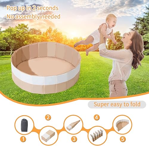 Miniatura 2 de Pozo de bolas de 40 pulgadas para mascotas pequeñas con bolsa de almacenamiento, regalos para bebés, niñas, niños y perros como patio de juegos,