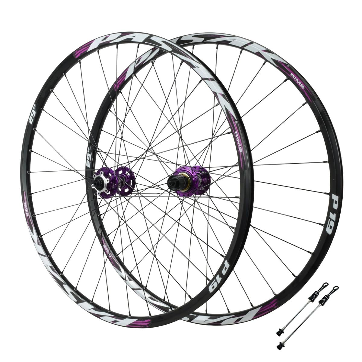 Set Di Ruote For Mountain Bike 26" 27.5" 29" Sgancio Rapido 9*100/10*135mm | Adatto A Pneumatici 1,25"-2,25", 120 Scatti, Freno A Disco, HG Mozzo, Cerchio 32H, For Cassette A 7-12 Velocit