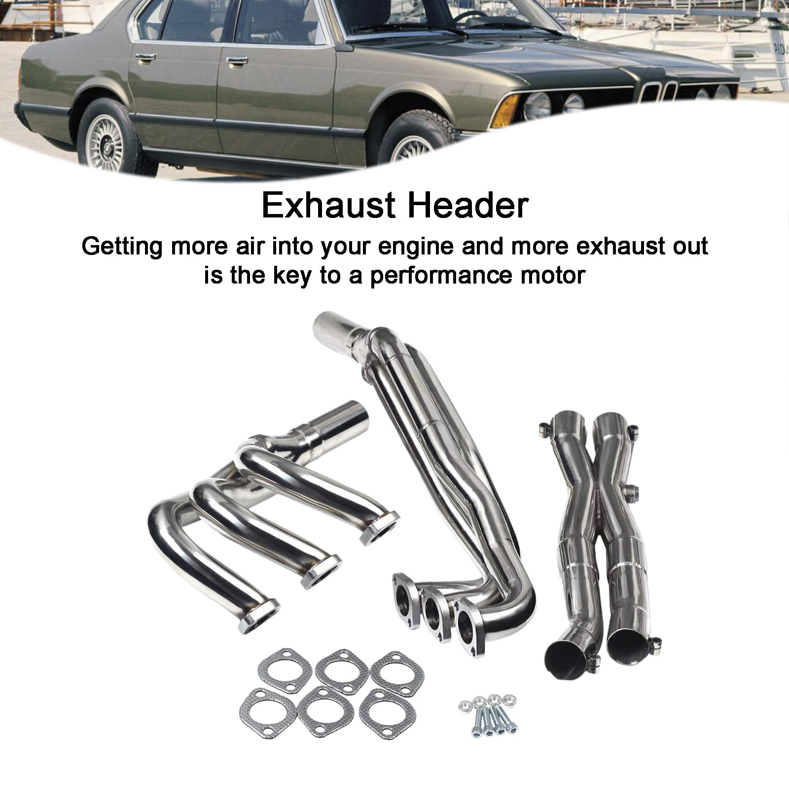 Nouveau collecteur d'échappement en Acier Inoxydable pour Les modèles BMW E30 avec Moteurs 2.5L/2.7L l6 (1984-1991, Excl. Certains)