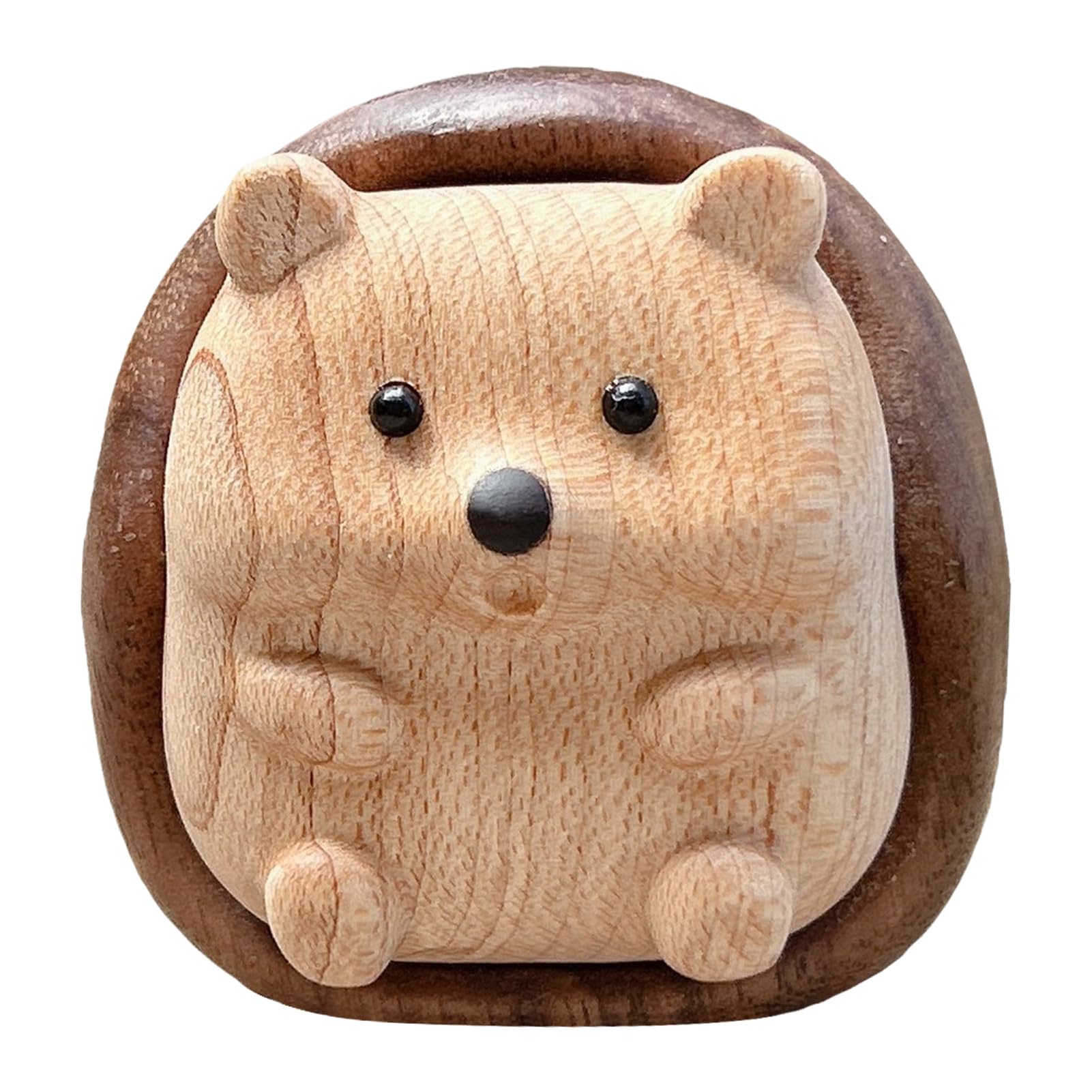 Glifora Hand-Carved Hedgehog Figurine - Miniature Wooden Forest Animal Statue, Rustic Collectible Hedgehog Sculpture for Living Room, Home, Desk and Shelf Decor