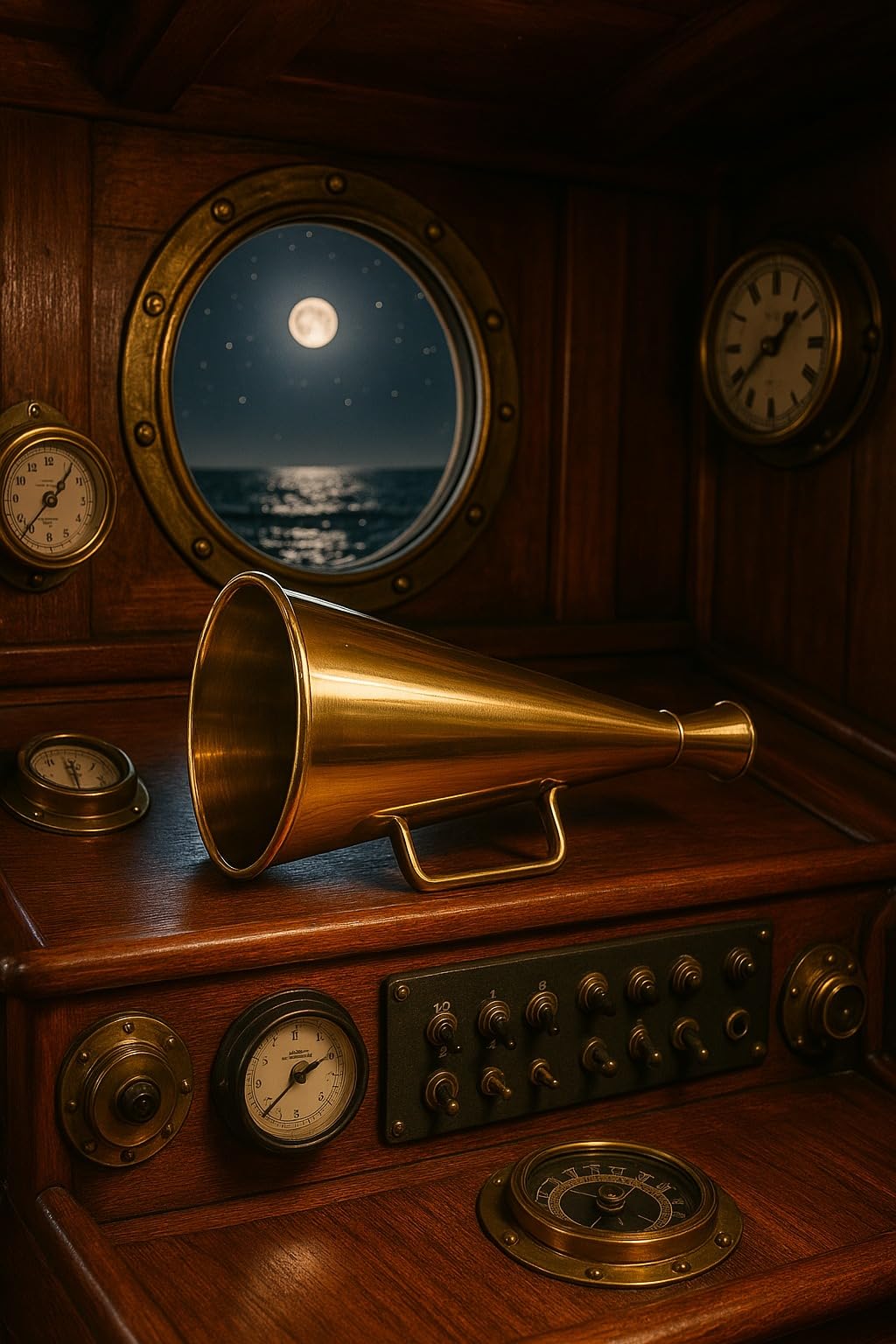 Megafono Tradicional Nautico Retro en Latón Brillante - Cuerno de Llamada Henley 33 cm, Altavoz para Decoración Nautica