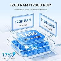 Vista 5 de OSCAL Teléfonos Android Desbloqueados para T-Mobile, FLAT 2 Teléfono Android 15 (2025), 12GB+128GB/2TB TF Octa Core, Teléfonos Dual SIM