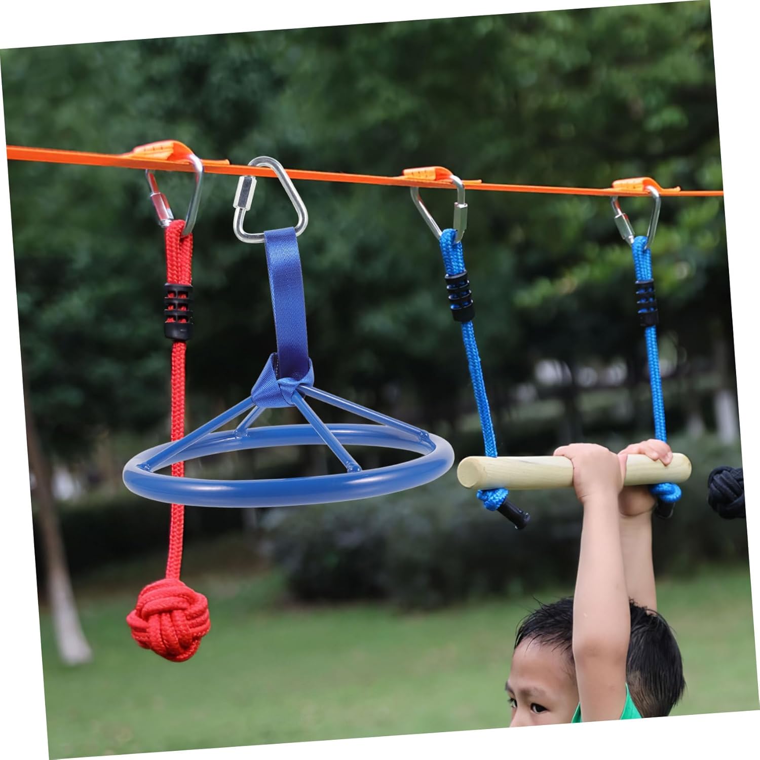 Children's Outdoor Gymnastic Rings 1-Piece Hanging Fitness Equipment for Arm Strength Training Sturdy Plastic for Kids Playgrounds