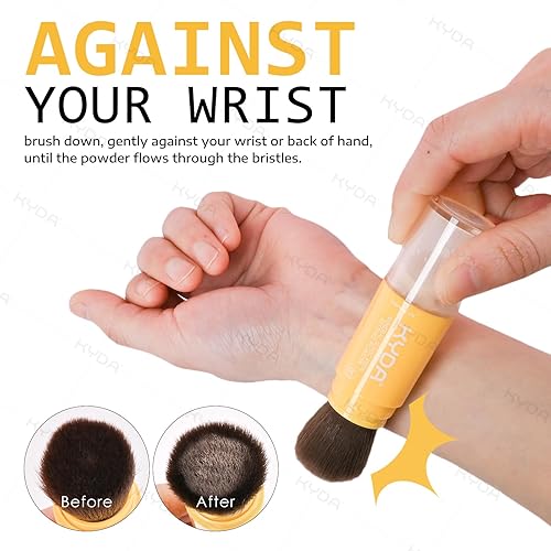 Miniatura 3 de KYDA Protector solar mineral en polvo para cara y cuero cabelludo, protector solar mineral SPF 35, control de aceite duradero, polvo suelto mate,