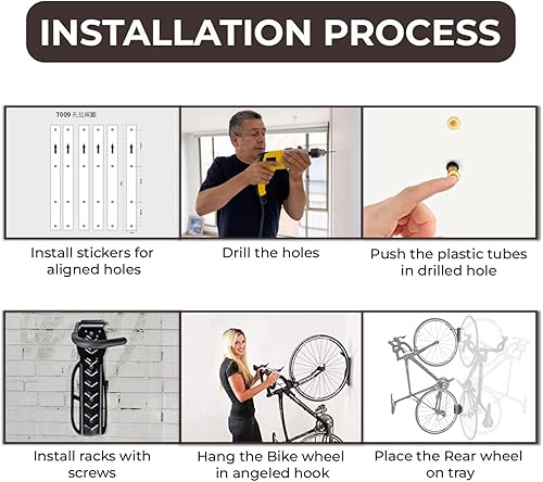 Miniatura 10 de Etoolia Paquete de 10 ganchos de almacenamiento de bicicletas de garaje resistentes y ganchos de bicicleta para pared de garaje y techo, ganchos de