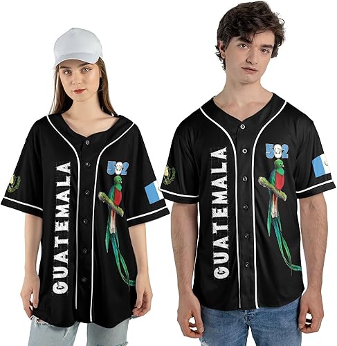 Miniatura 4 de Camiseta de béisbol de Guatemala con nombre personalizado, camisas guatemaltecas con orgullo guatemalteco, camisetas 3D de Guatemala