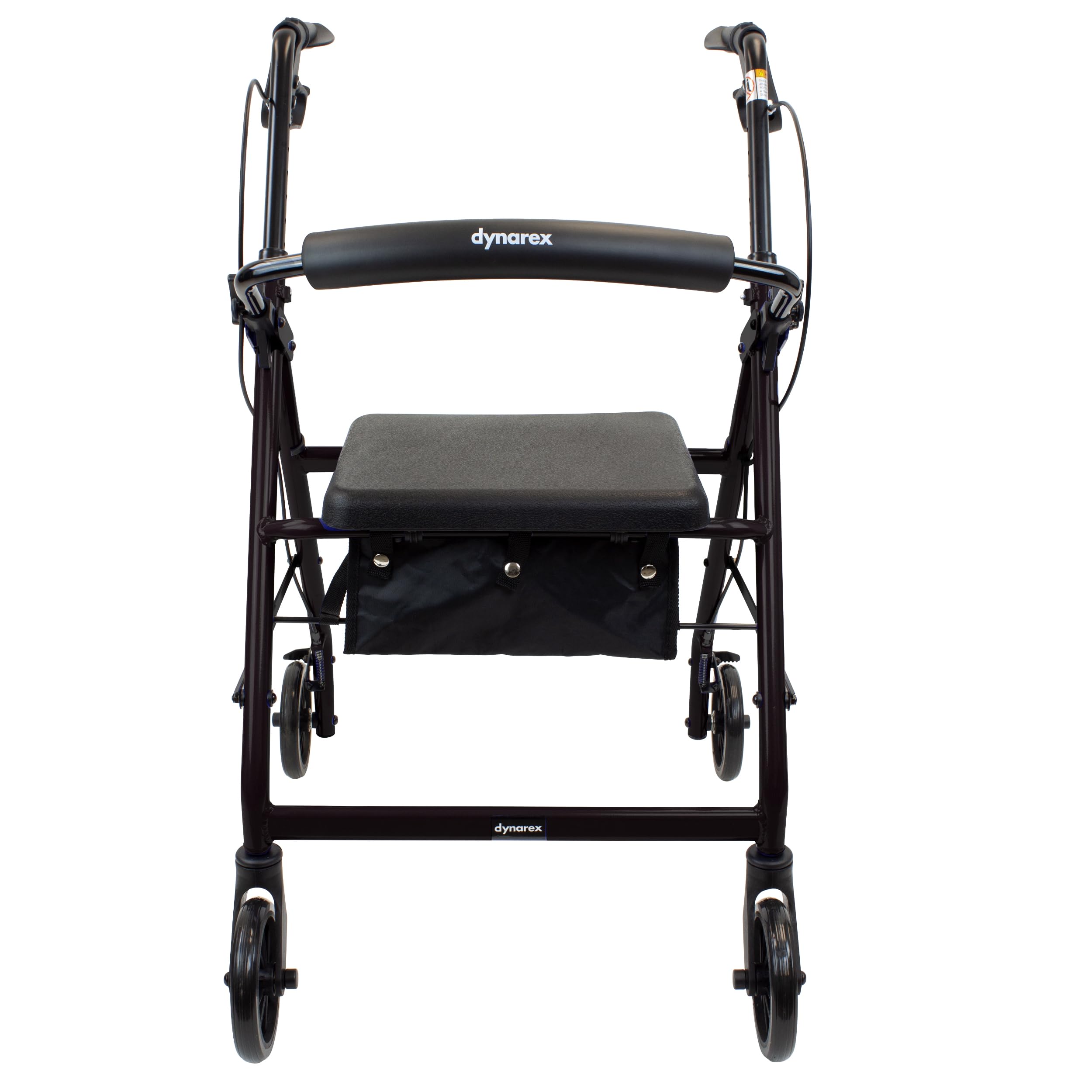 DynaGo Quad 6 Foldable Aluminum Rollator with 6" Wheels, Black
