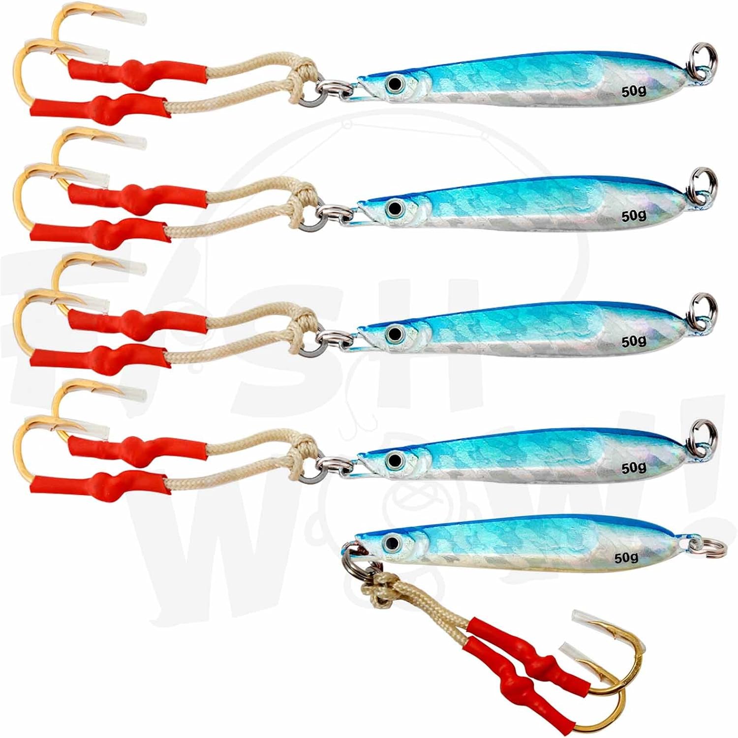 Fish WOW! 5pcs 50g Vertical Knife Fishing Jigs with Iceland Ubuy