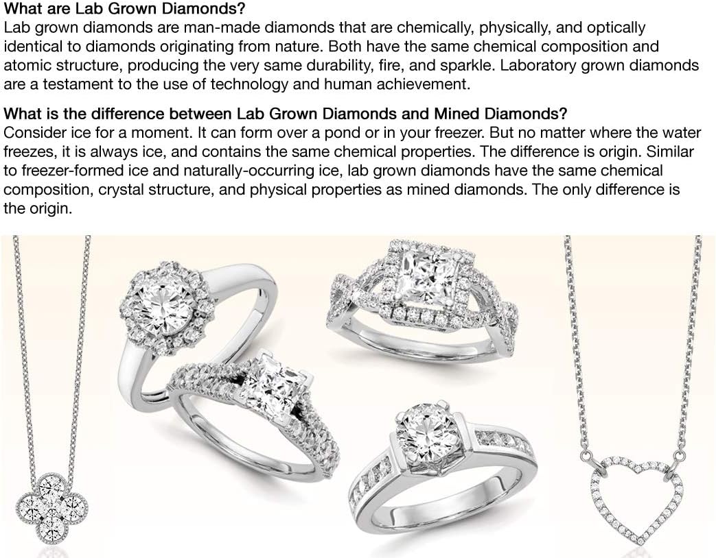 1/2 Carat (ctw) Lab-Created Blue Sapphire Pendant Necklace with Lab-Grown Diamonds in 14K White Gold with Chain - Image 2