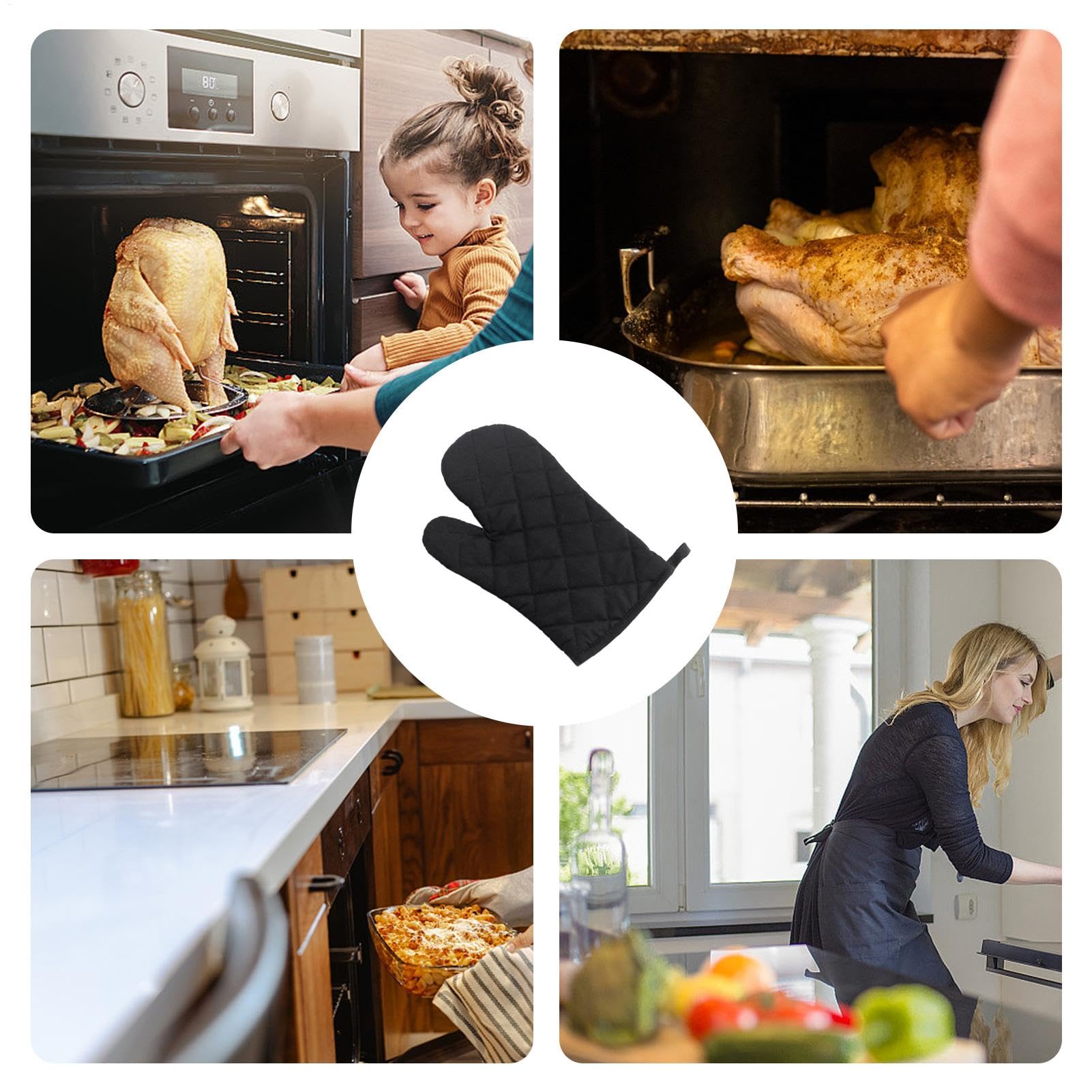 Guanti da cucina, guanti da griglia, resistenti al calore, guanti da | cucina lunghi, anti-scottatura, resistenti al calore e antiscivolo, guanti lunghi spessi e flessibili p