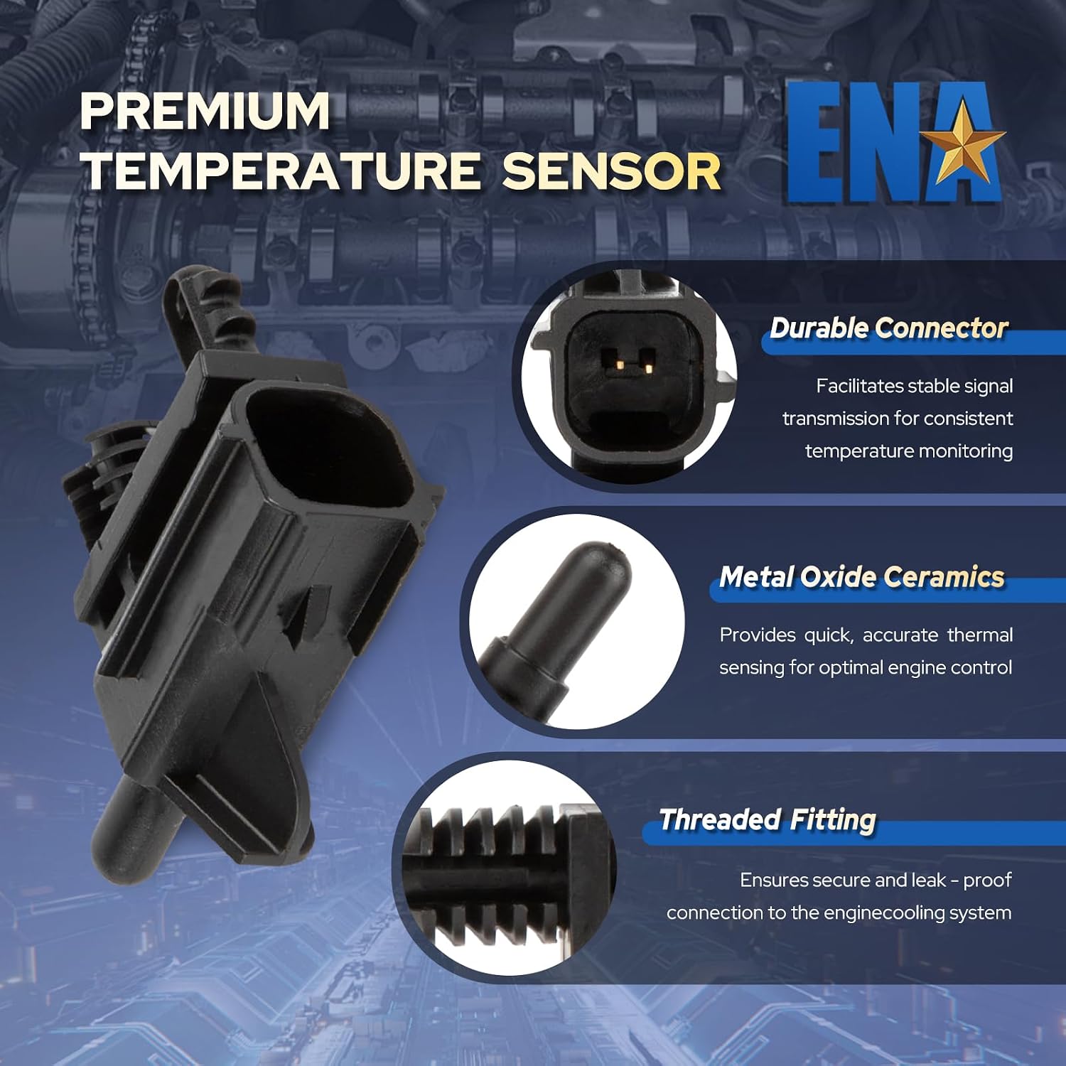 ENA Ambient Air Temperature Sensor Compatible with Ford Lincoln F150 Escape Edge Explorer F250 Super Duty GT MKC MKX MKZ 2.5L 2.7L 3.0L 3.5L 3.7L 5.0L 6.7L l4 V6 V8 2020 2021 2022 2023 Replaces AX352