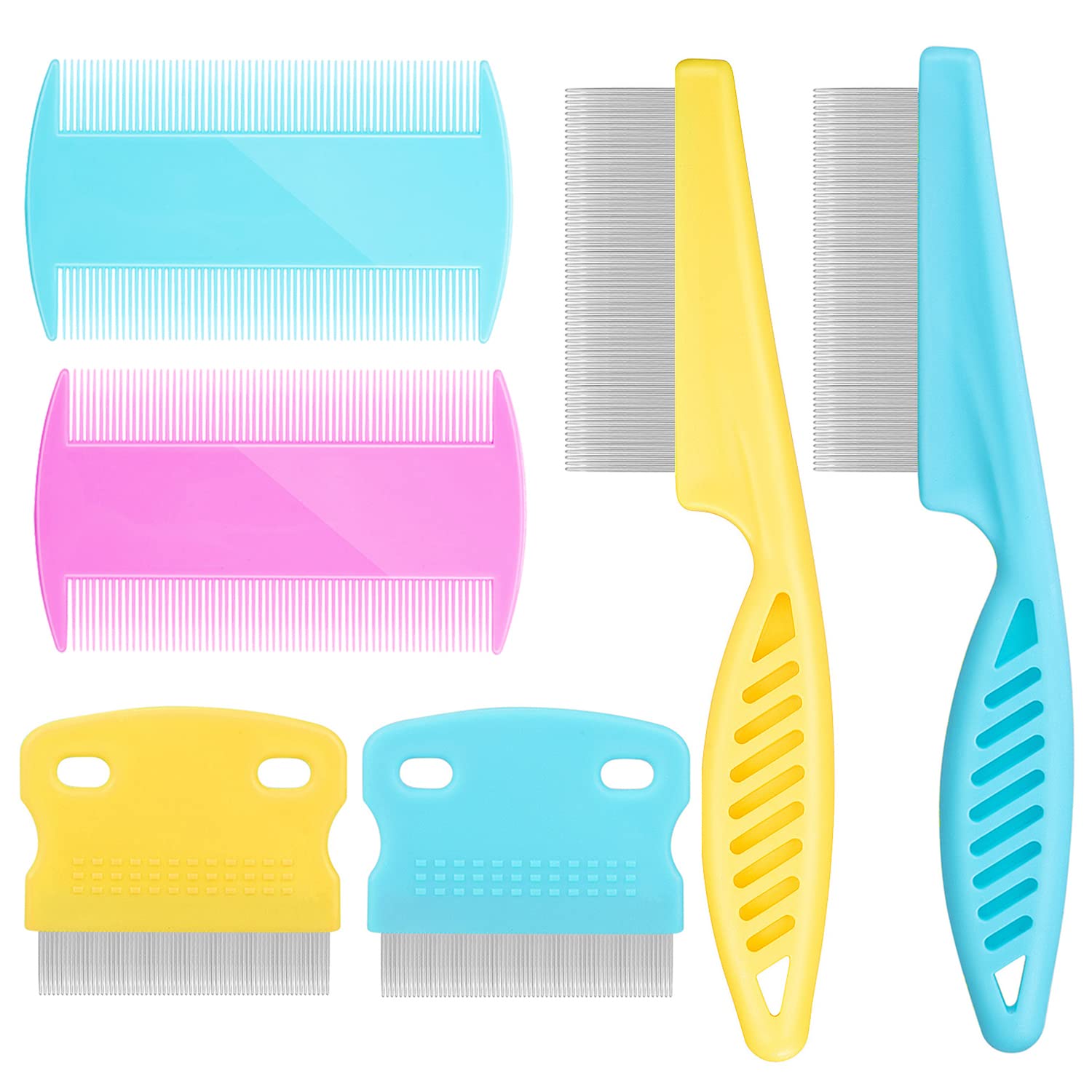 Flea Comb For Dogs Flea Comb For Cats Metal Lice Comb Cat Comb Dog Combs Deshedding Dematting Dandruff Comb Removal Tear Stain Tool…
