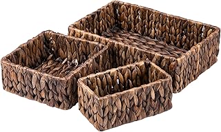 FairyHaus Wicker Baskets for Organizing 3Pack, Large and Small Wicker St...