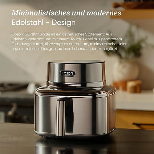 Cosori ICONIC Airfryer 6.2L Acier Inoxydable Revêtement Céramique sans PFAS, Argenté - 4