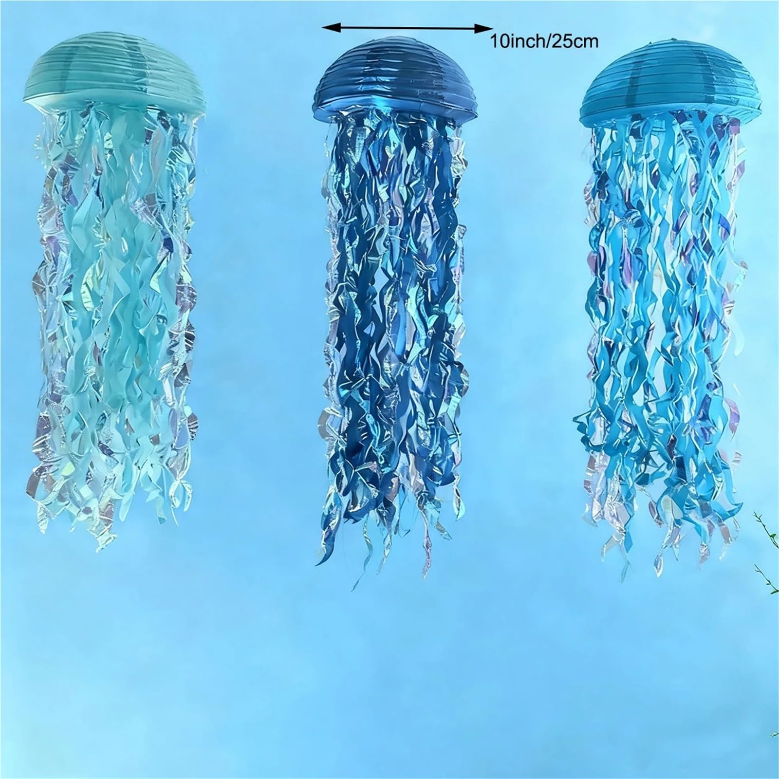 Lanterne di Carta Blu Meduse da 12 Pezzi per Le Feste | Under The Sea Sirena Decorazioni for feste di compleanno Lanterne sospese for doccia nautica