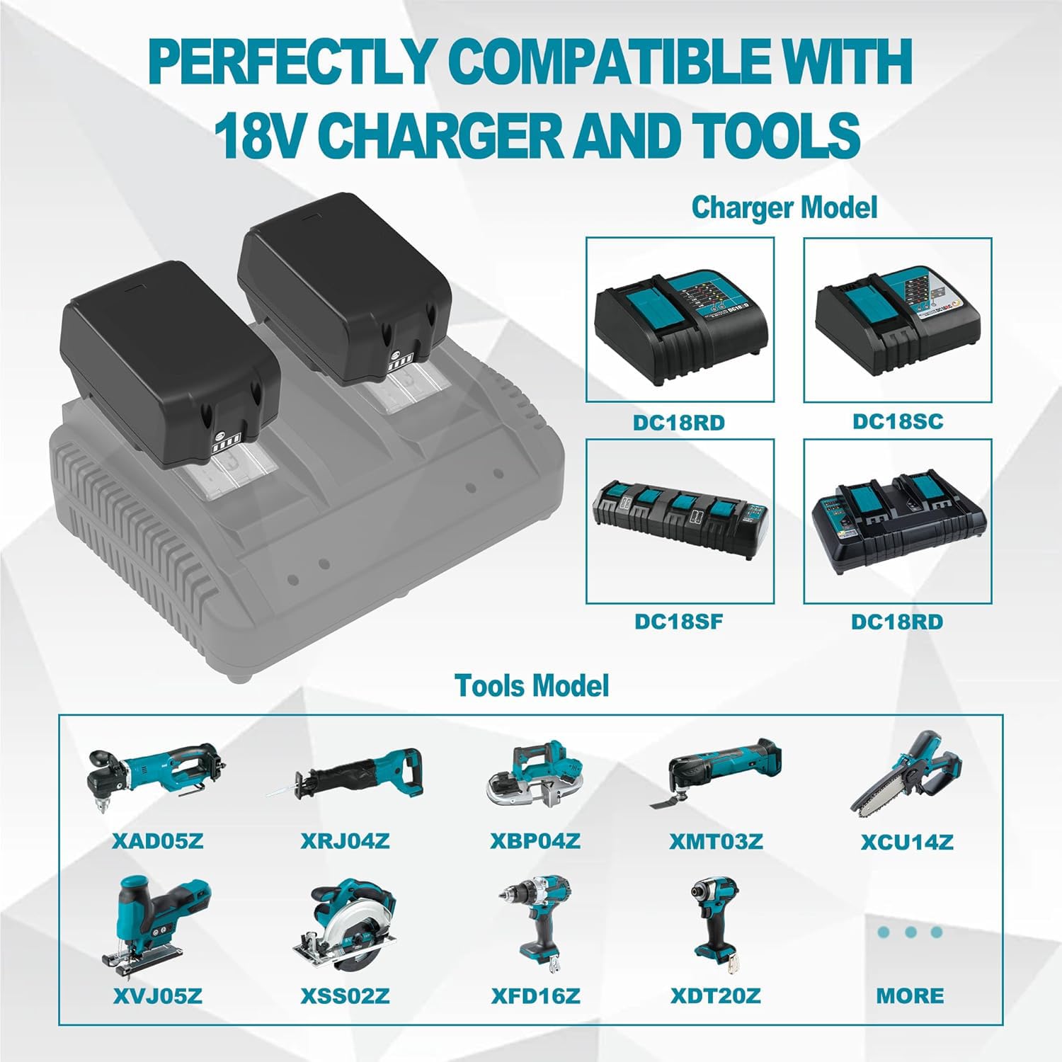 RhovixStar 5000mAH Lithium Battery 2 Packs Replace for