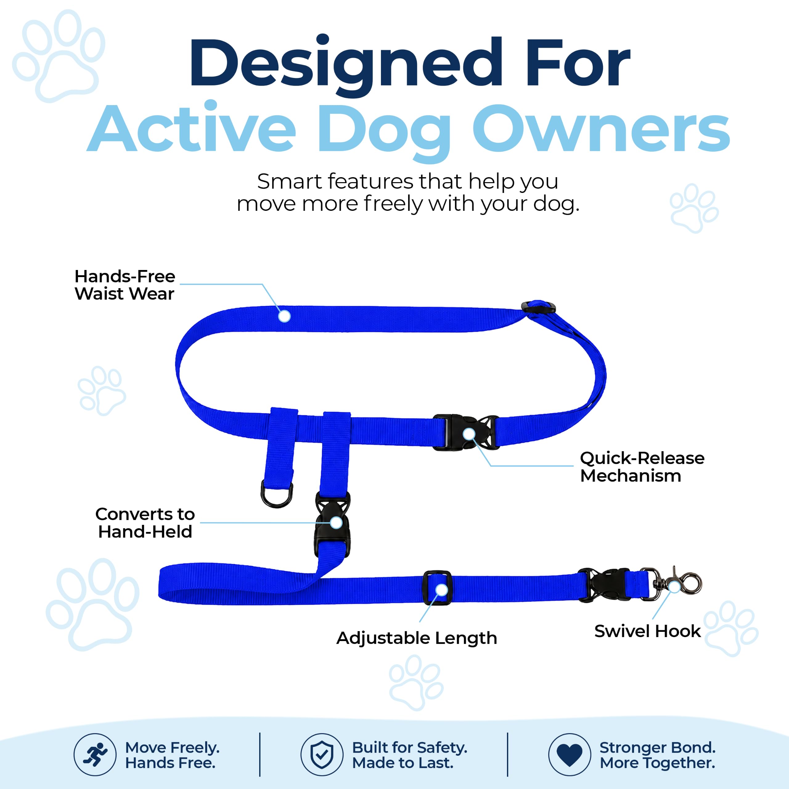 Le système de Buddy – Réglable Laisse les mains libres – Idéal pour la course à pied – pour chien standard