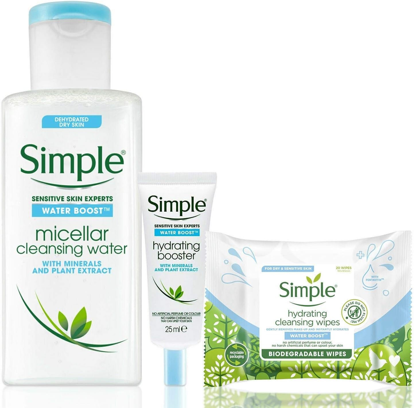 Simple Water Boost Cleansing Facial Wipes 25 Wipes, Pack of 1