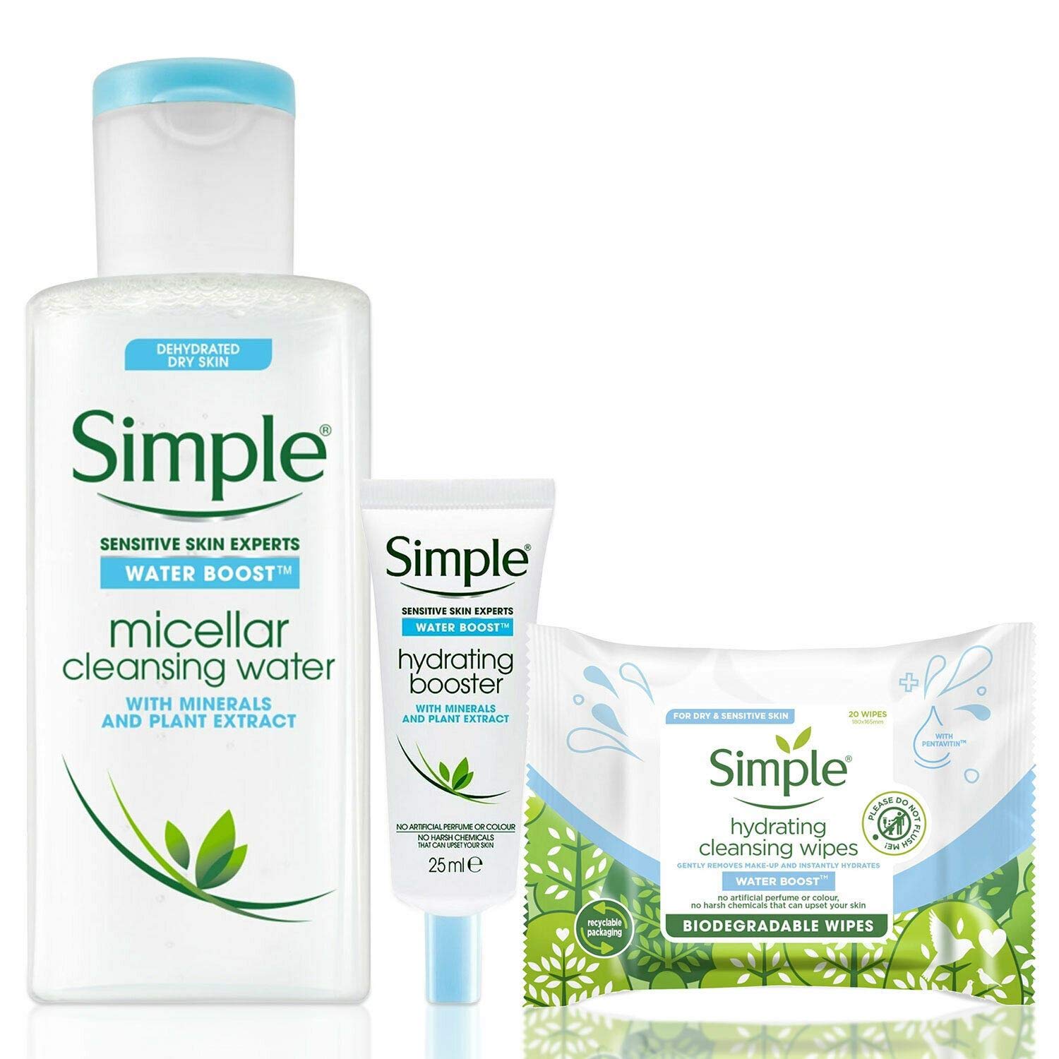 Simple Water Boost Cleansing Facial Wipes 25 Wipes, Pack of 1