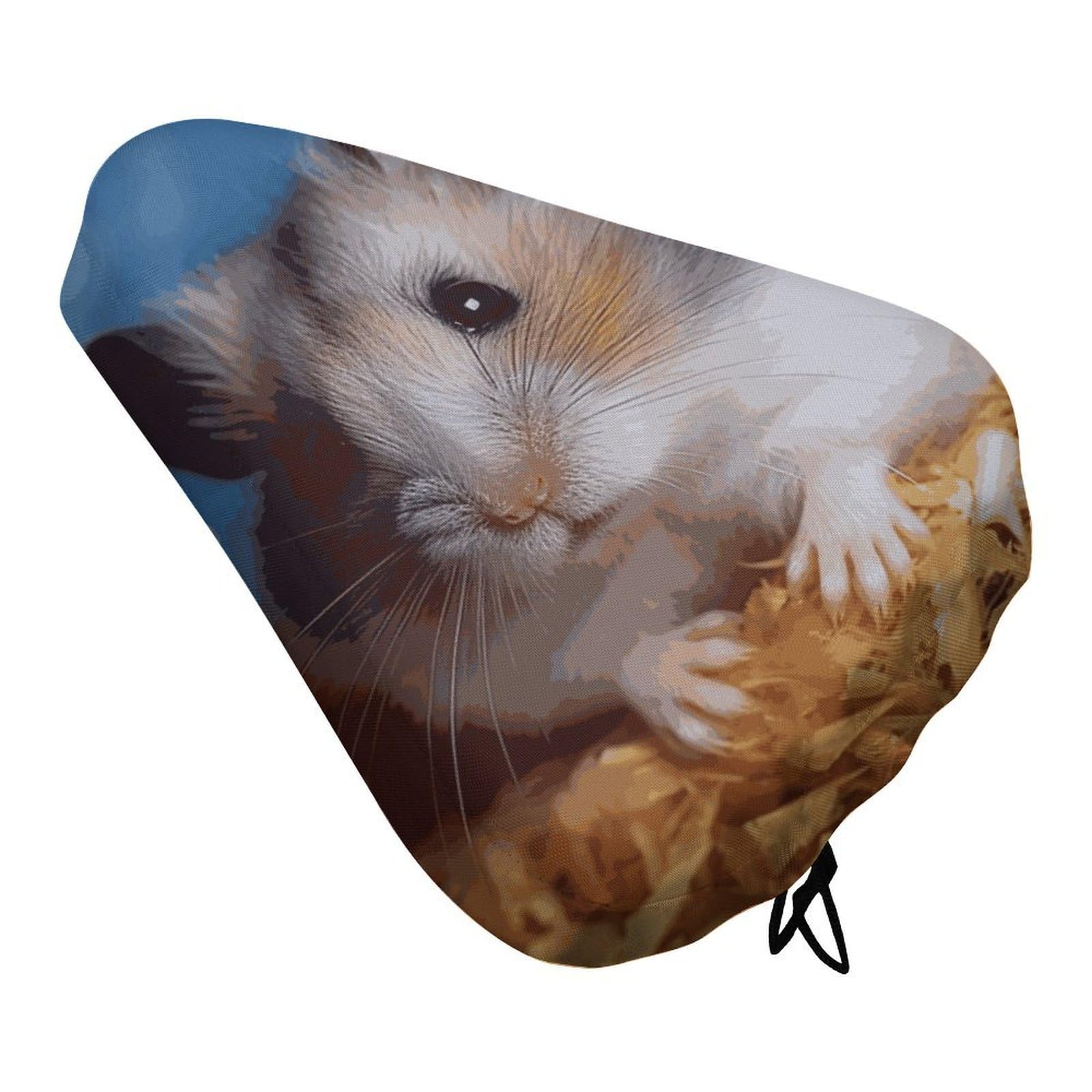 Hamster Bike Seat Cover Waterproof Bicycle Seat Cover Rainproof Bike Saddle Cushion Covers Protector with Drawstring Washable Bike Saddle Cover for Women Men City/Mountain