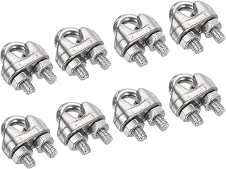 M METERXITY 30 Pack Wire Rope Clamp - 1/8" Wire Cable Clip Fastener, Apply to Outdoor (M3)