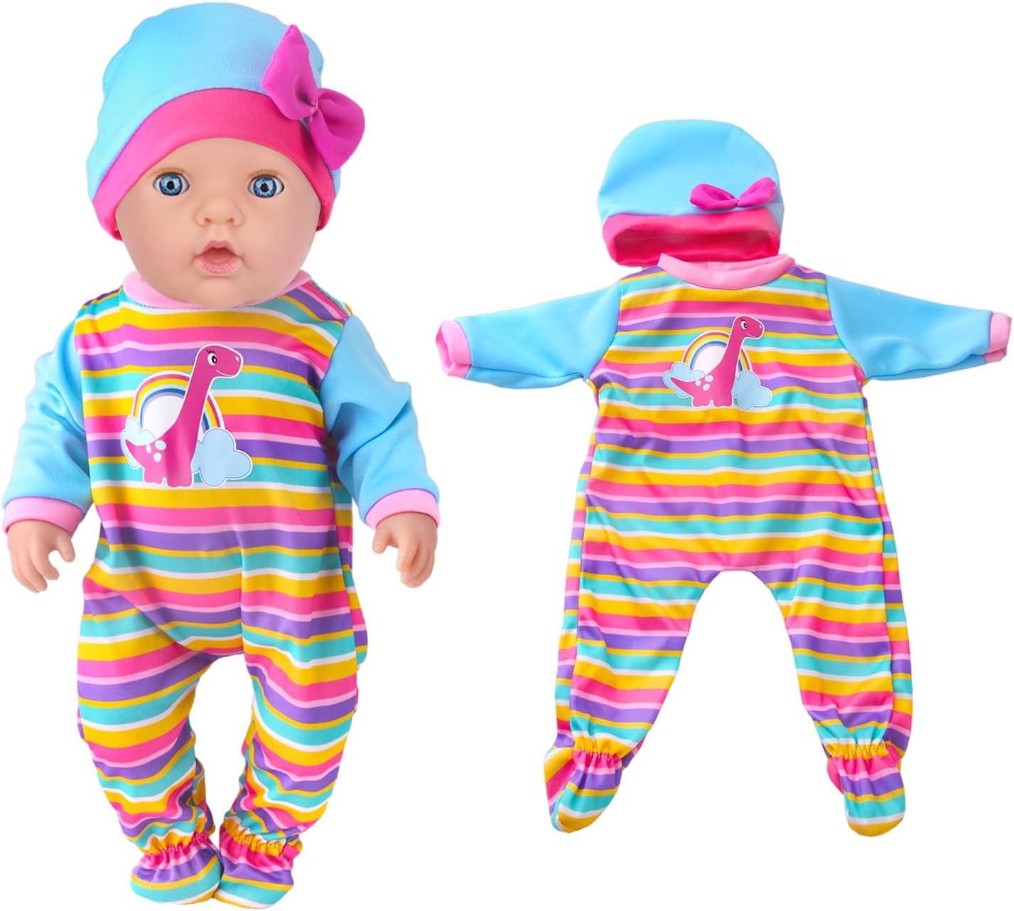 4 Sets Baby Doll Clothes and Accessories for 14-18 Inch Doll, 9 Pcs Fashion Clothes Dresses Outfits for 43cm New Born Baby Dolls, 15 Inch Dolls, American 18 Inch Toys