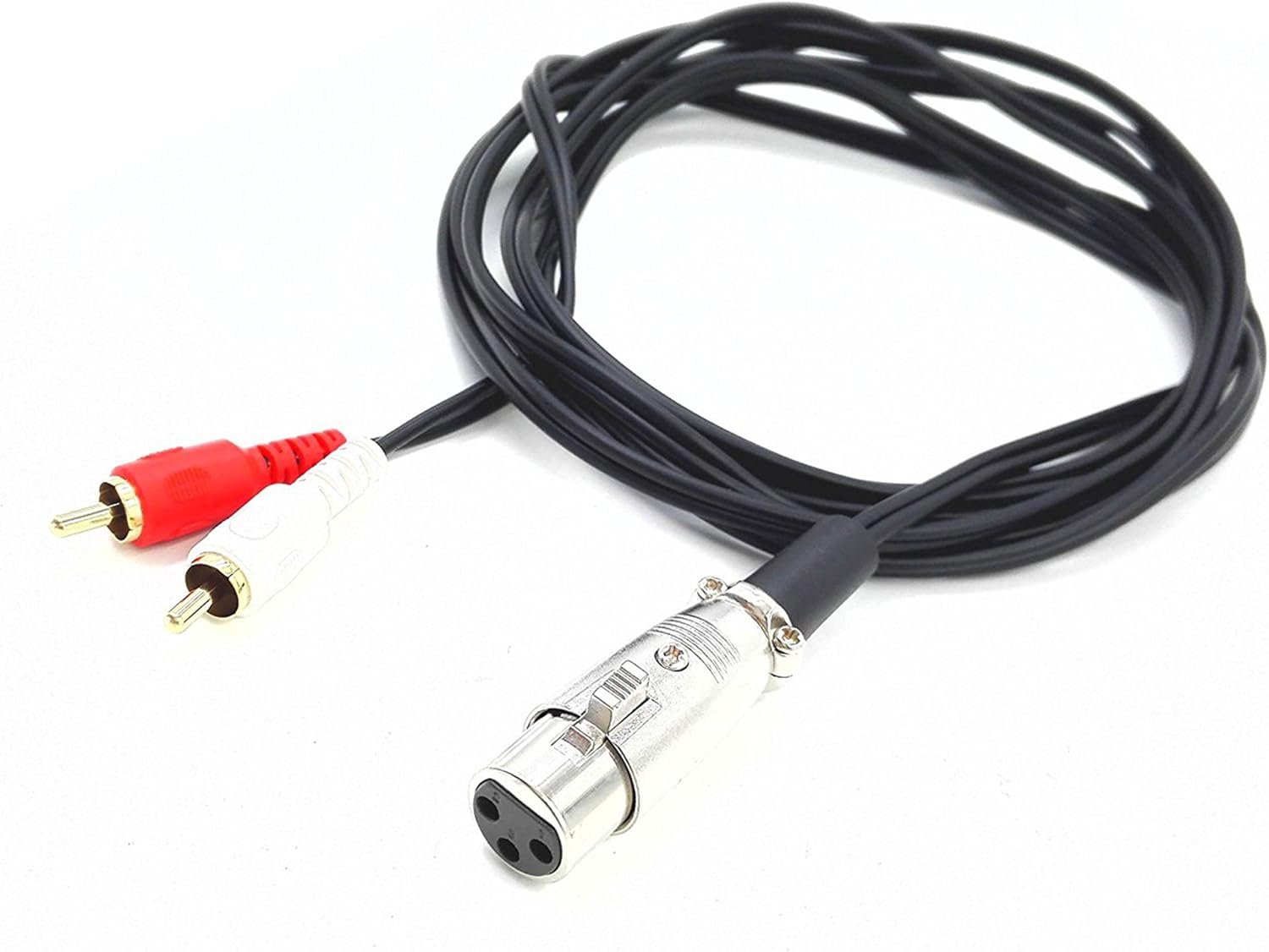 cgtime 3 m/3 M XLR y Splitter Patch Cable, 1 XLR hembra a 2 RCA Male
