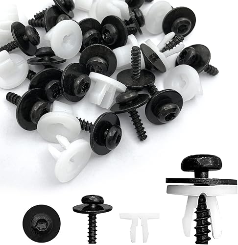 Kit de 10 tornillos de cubierta de protección contra salpicaduras de motor, compatible con Ford Escape F-150 Edge Focus Fusion C-Max S-Max Transit